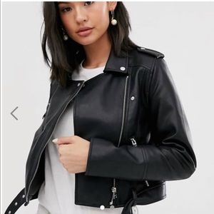 Pull bear biker leather jacket from ASOS!